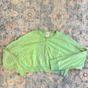 Offline by aerie cropped snap crewneck